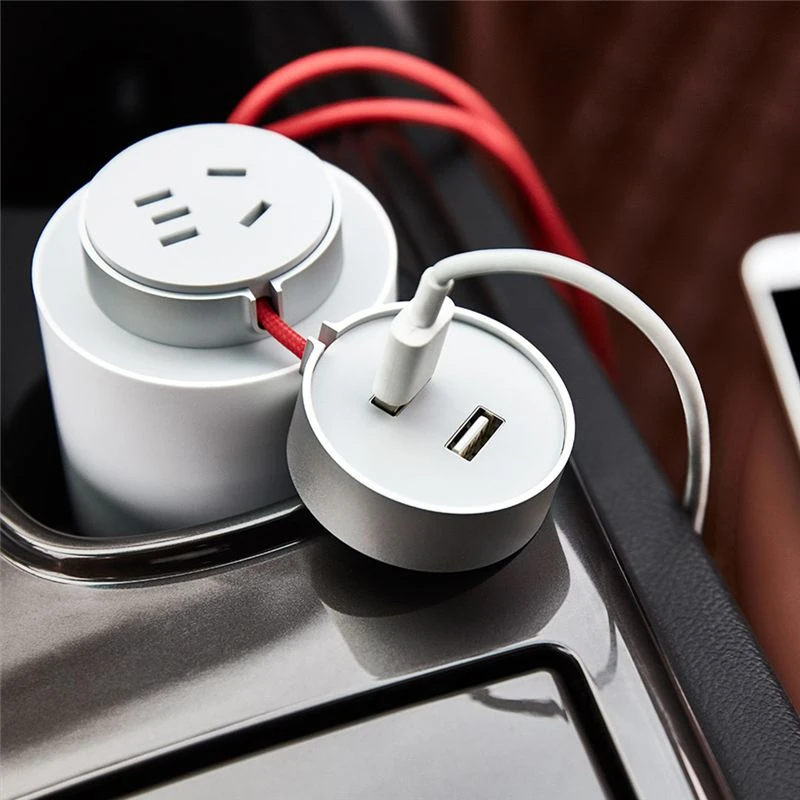 Xiaomi Mijia 100w портативный автомобильный источник питания Dc 12v к Ac 220v с 5 v/2.4a двумя портами Usb Инвертер автомобильного зарядного устройства конвертер