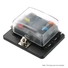 

12V 24V Blade Fuse Box Holder Plastic Cover APM ATM 5A 10A 25A 6 Way Blade Power Distribution Panel Board for Car Boat Marine
