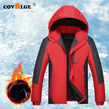 

Covrlge Winter Parka Men Windbreak Plus Velvet Thick Warm Windproof Fur Coats Male Military Hooded Anorak Jackets Men MWJ177