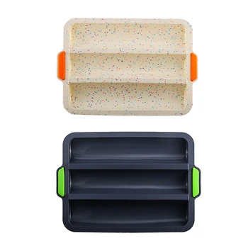 

French Bread Baking Tray French Non-Stick Bread Tin Mini Baguette Baking Tray Loaf Baking Tray, Beige