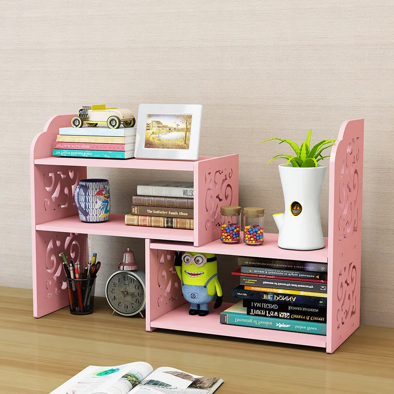 

Creative Computer Desk Bookshelf Extendable Office Bookcase Children Simplicity Storage Shelf Small Desktop Storage Rack Simple