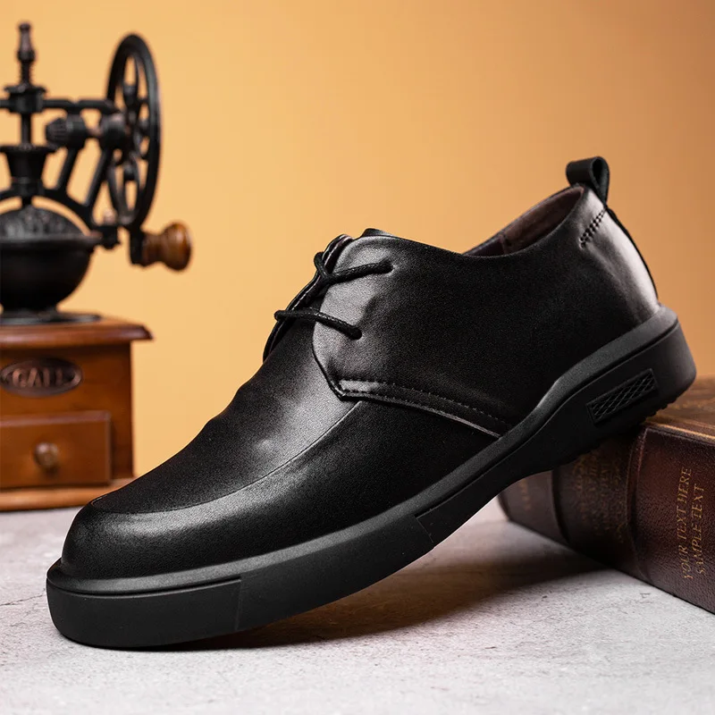 New Men Dress Shoes High Quality Leather Formal Shoes Men Big Size 38-45 Oxford for Fashion Office