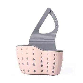 

3 Colors Kitchen Organizer Sponge Storage Hanging Basket Drainer Kitchen Sink Adjustable Snap Sink Rack Hanging Kitchen Holder