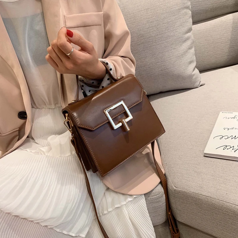 

Retro Solid Color Small Flap Bags Women Handbags Casual Pu Shoulder Messenger Bags Ladies Handbags Vintage Crossbody Bags New