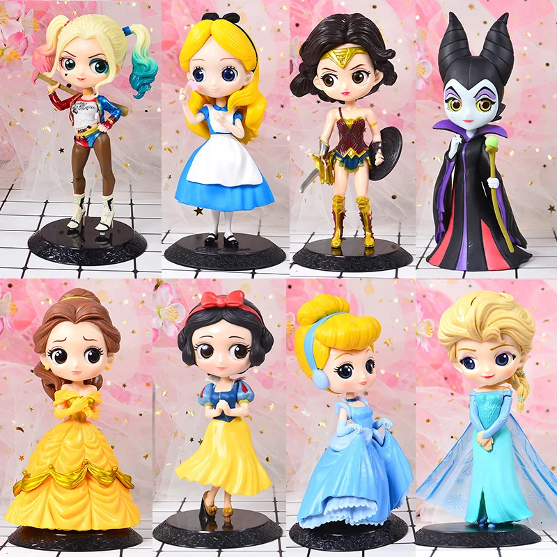 Q Posket Disney Figurine Princesse Doll Tangle Rapunzel Ariel Elsa Anna Figure Toys Cake Topper Car Decoration Birthday Gift Action Figures Aliexpress