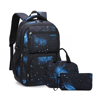 

Nylon orthopedic school bags Personalized star printed children 3 pcs/set school backpack for teers Boys girls Kid backpacks