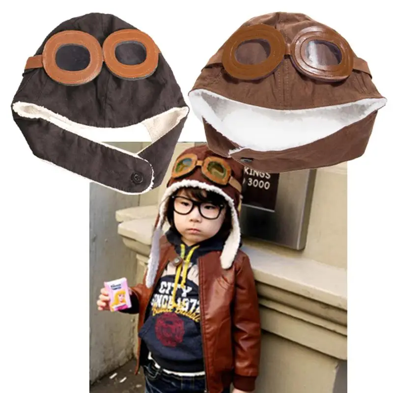 

New Cute Baby Toddler Pilot Hat Beanie Kids Warm Cap Earflap Ear Cover Gift Ear Flaps Ceanie Kids Cap Infant Winter Knitted Warm