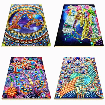 

EverShine Diamond Painting Notebook 60 Pages A5 Diary Book Diamond Mosaic Animals Picture Rhinestones Diamond Art Kit