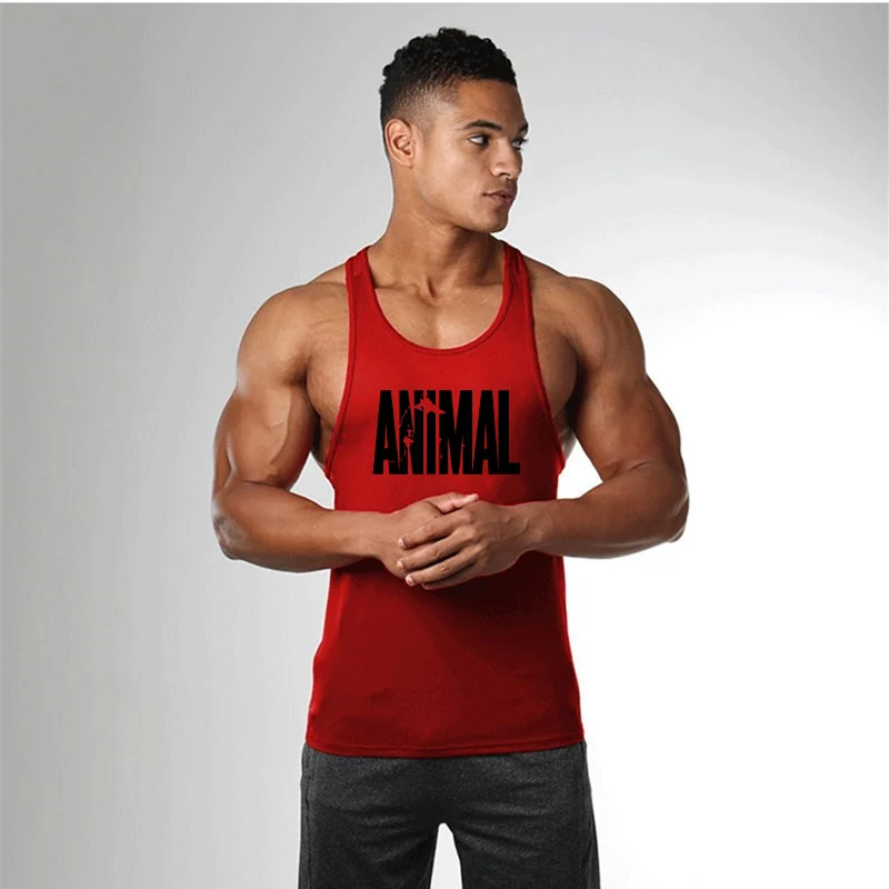 4 red GYM ENERGY/брендовая одежда Beast Mode, майка для бодибилдинга, мужская майка для фитнеса, майка без рукавов, однотонная хлопковая майка - Цвет: 4 red