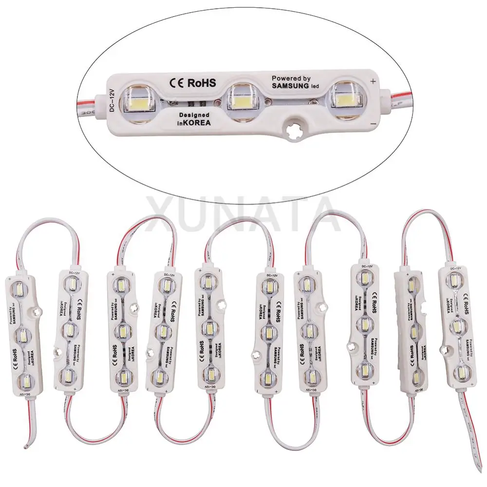 DC12V SMD 5630 samsung светодиодный модуль светильник ing IP68 Водонепроницаемый 3 светодиодный задний светильник s зеркальный светильник красный синий зеленый белый светодиодный модуль чип