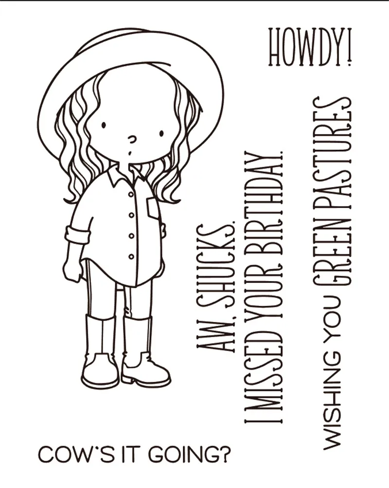 

10x8 Cute girl New Transparent Clear Rubber Stamp Sheet Cling Scrapbooking Photo Album PaperCard DIY Craft