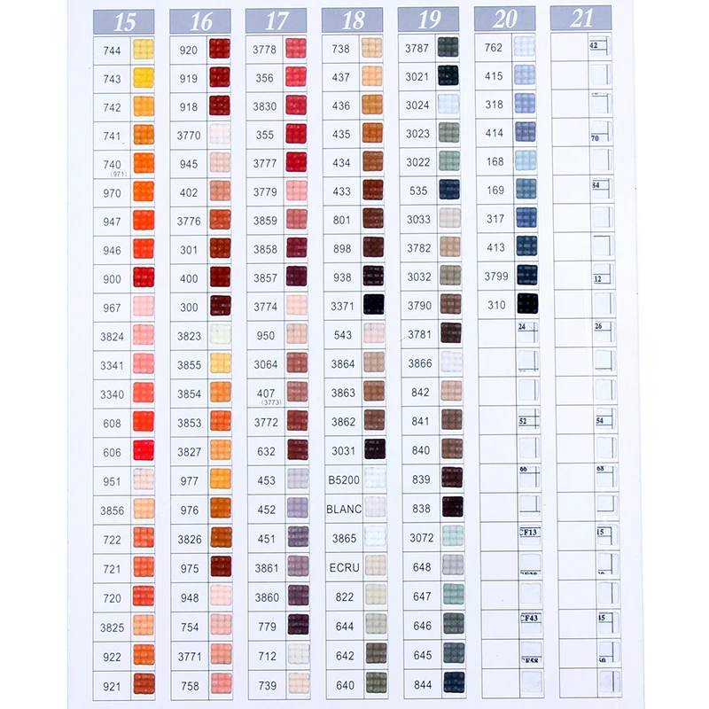 Description Picture 5 of item2000pcs Diamond Painting Square Round 3805-5200 Colors Drills Rhinestone Beads Stone Gem Backup Cross Stitch Accessory Wholesale
