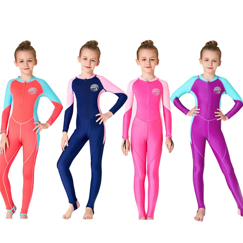 Hisea Jellyfish Children Diving Suit Quick-drying Swimwear Girls Long Sleeve Surfing Swimsuit for Girl Bathing Suit Wetsuit