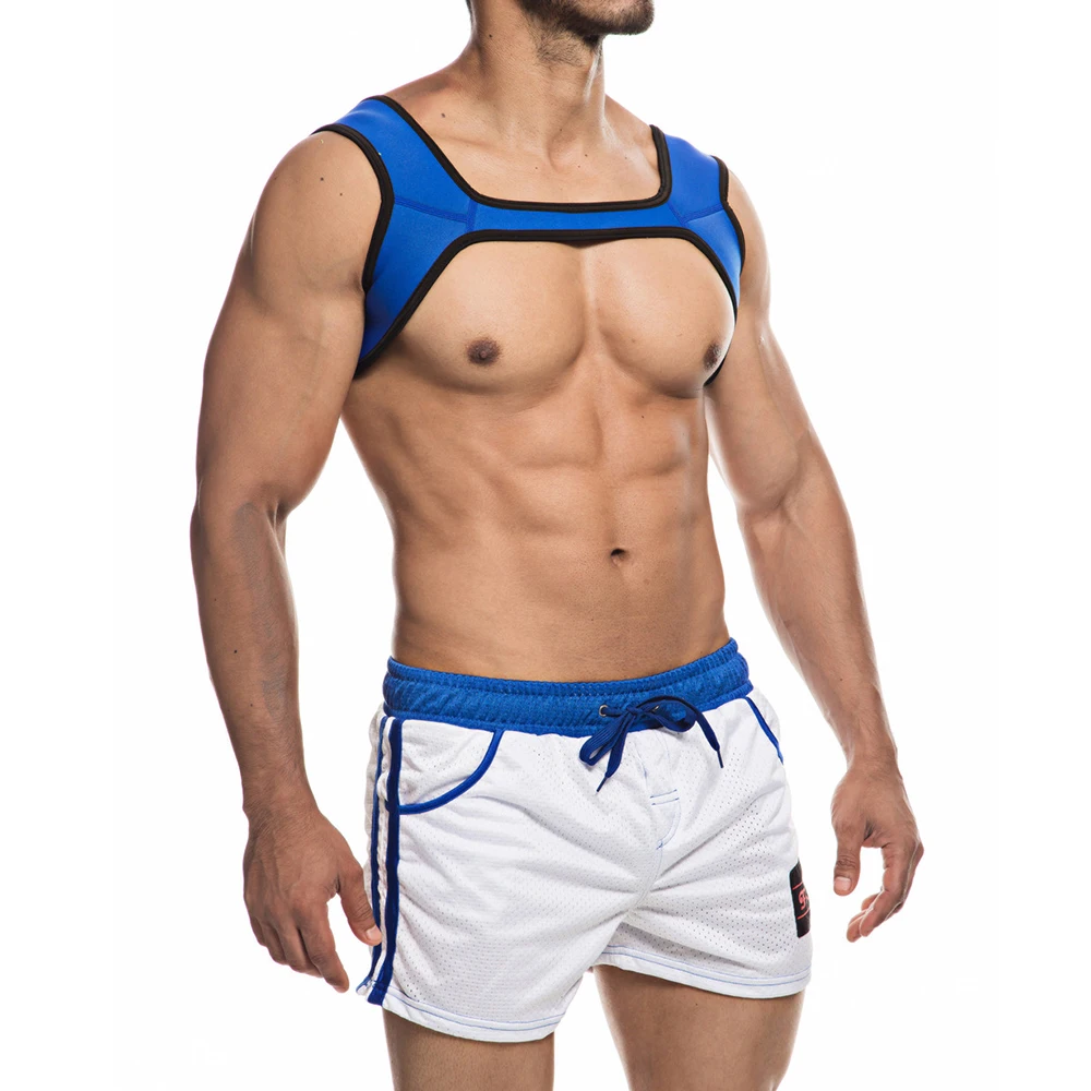 Men Underwear Neoprene Chest Harness Shorts Pants Sports Workout Gym Undershirts