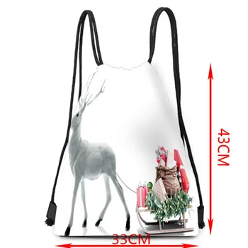 

Creative deer printed travel shoulder bag drawstring string string student canvas bag boutique