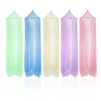 

Summer Round Lace Insect Bed Canopy Netting Curtain Polyester Mesh Fabric Home Use Elegant Hung Dome Anti Mosquito Net 8 Color