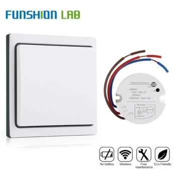 

FUNSHION Wireless Remote Control Light Switch Kit No Need Battery Smart Home Switch Digital Remote Light Controller AC 110V-240V