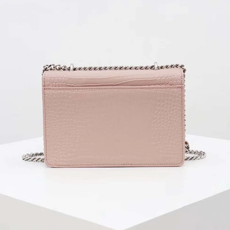 Pink Роскошный дизайнерский дизайн, Классическая Ограниченная серия, крокодиловый принт, Высококачественная кожаная сумка для женщин - Цвет: Pink