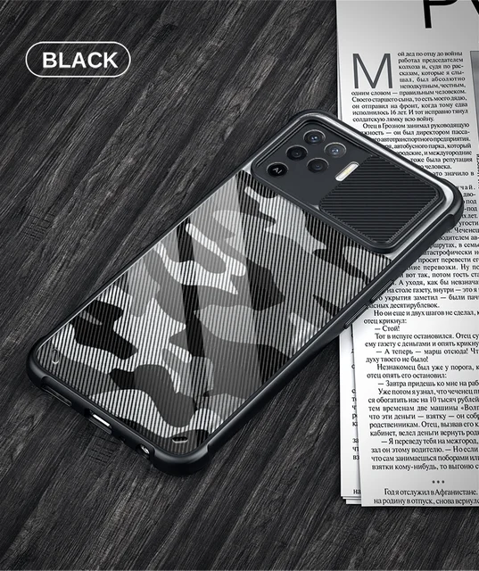 Rzants For OPPO A94 A93 F19 Pro Reno 5F  Reno 5 Lite  Phone Case Soft Camouflage Lens Slim Half Clear Phone Casing black