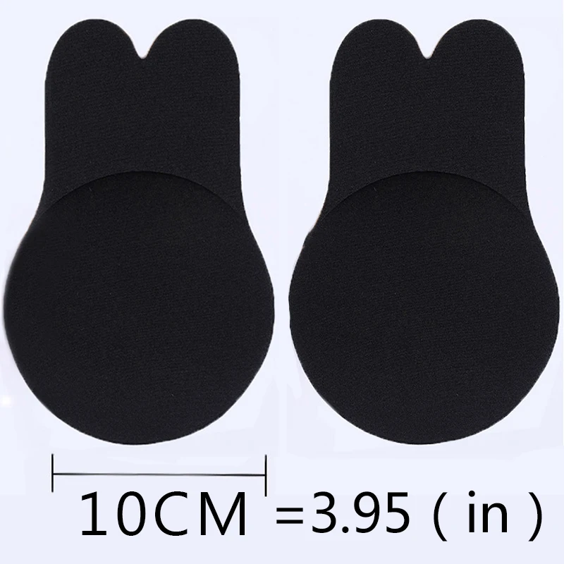Black-10cm Женское белье пуш-ап бюстгальтер без бретелек бюстгальтер «кролик» Для женщин Самоклеющиеся Беспроводной без косточек груди для вечерние платье бесшовное нижнее белье - Цвет: Black-10cm
