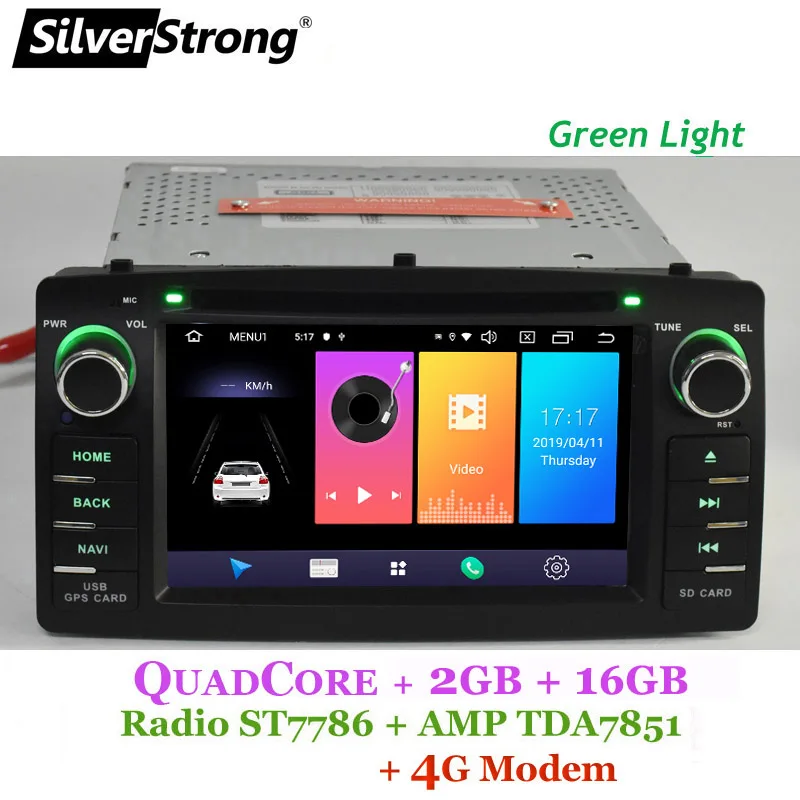 Top SilverStrong Android9.0 Car 2Din 4G For Toyota Corolla E120 Universal for TOYOTA Auto Radio car player 2