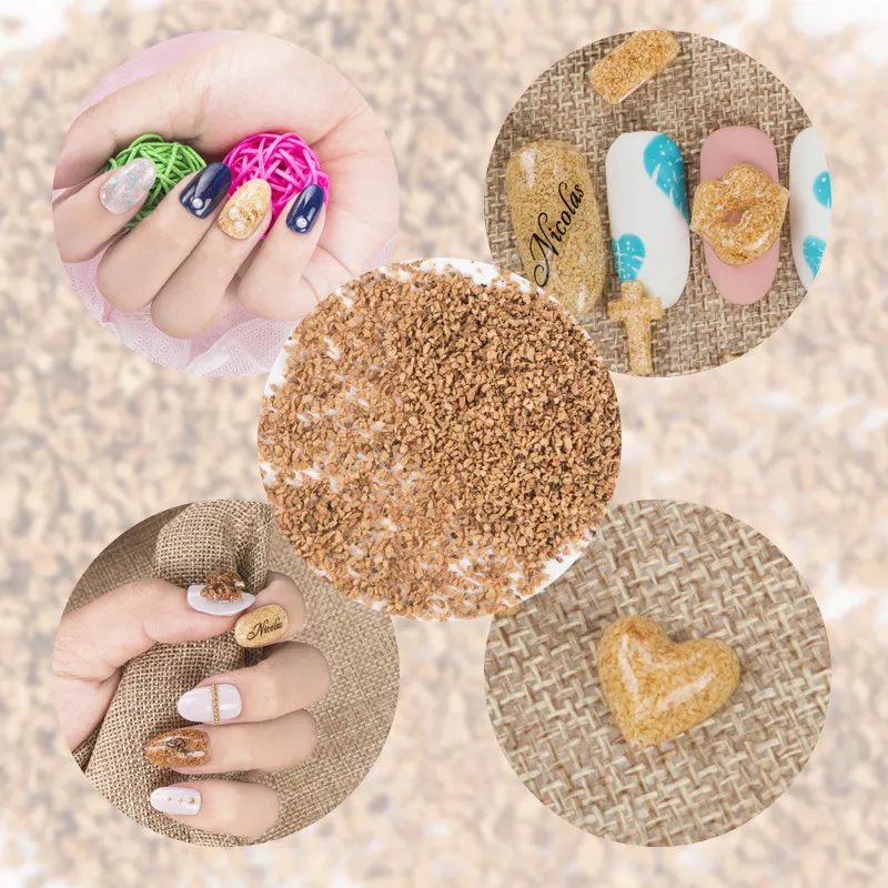 Hot 6 Colors Sawdust Powder Wood Corks Powder Nail Art Accessories Nail Art Crafts CNT 66