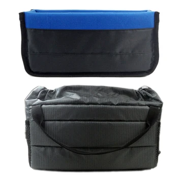 

2 Pcs Shockproof Dslr Slr Camera Insert Organizer Case Partition Divider Protection Case, Black+Blue & Grey