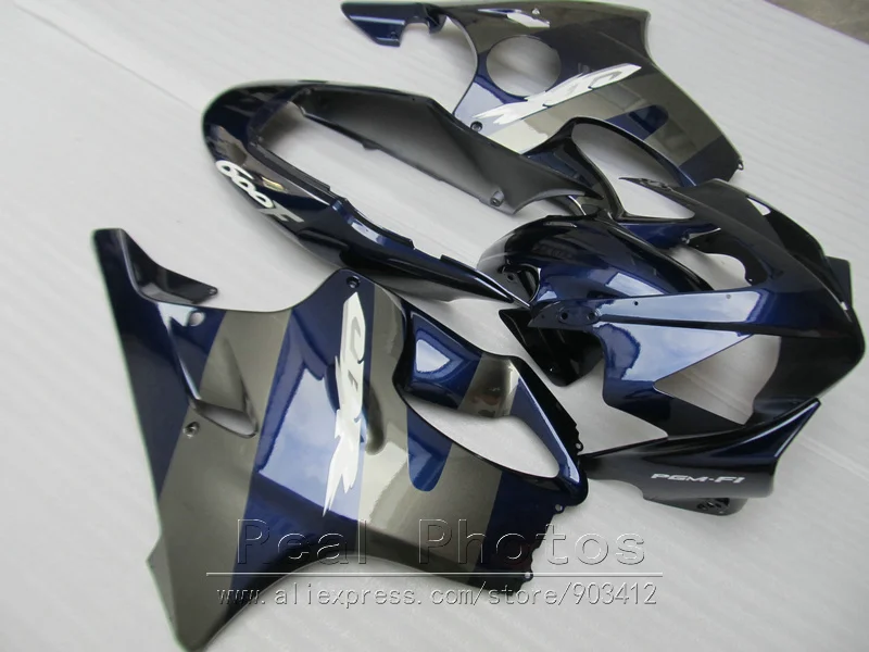Обновление кузов Обтекатели для Honda CBR600 F4i 04-07 Темно-Синий Серебряный обтекатель комплект 2004 2005 2006 2007 CBR600F4i TC30