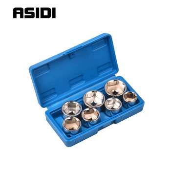 

7 Piece 3/8" Square Drive Oil Filter Cap Wrench Socket Set Tool Kit For BMW 24 27 29 30 32 36 38mm
