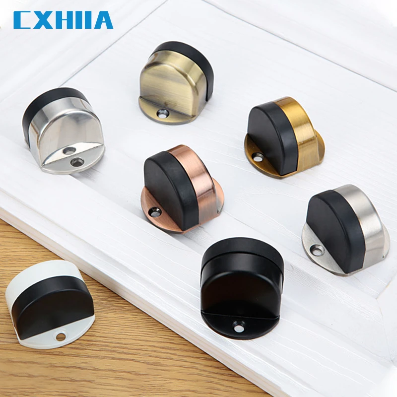 CXHIIA Stainless Steel Non Perforated Door Touch Bedroom Bathroom Invisible Anti-Collision Rubber Door Stop Stopper