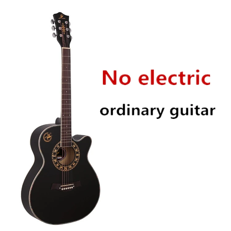 bk Гитара из липы электрическая стальная струна 40 дюймов A-Body Guitarra 6 струн поп-фолк Cutaway гитары Установить Пикап для начинающих черный - Цвет: bk