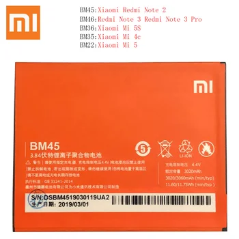 

Original BM45 BM46 BM42 BN41 BN43 Battery For Xiaomi Redmi Note 4 4X 3 2 Note2 Note3 Note4 Replacement Mobile Phone Bateria