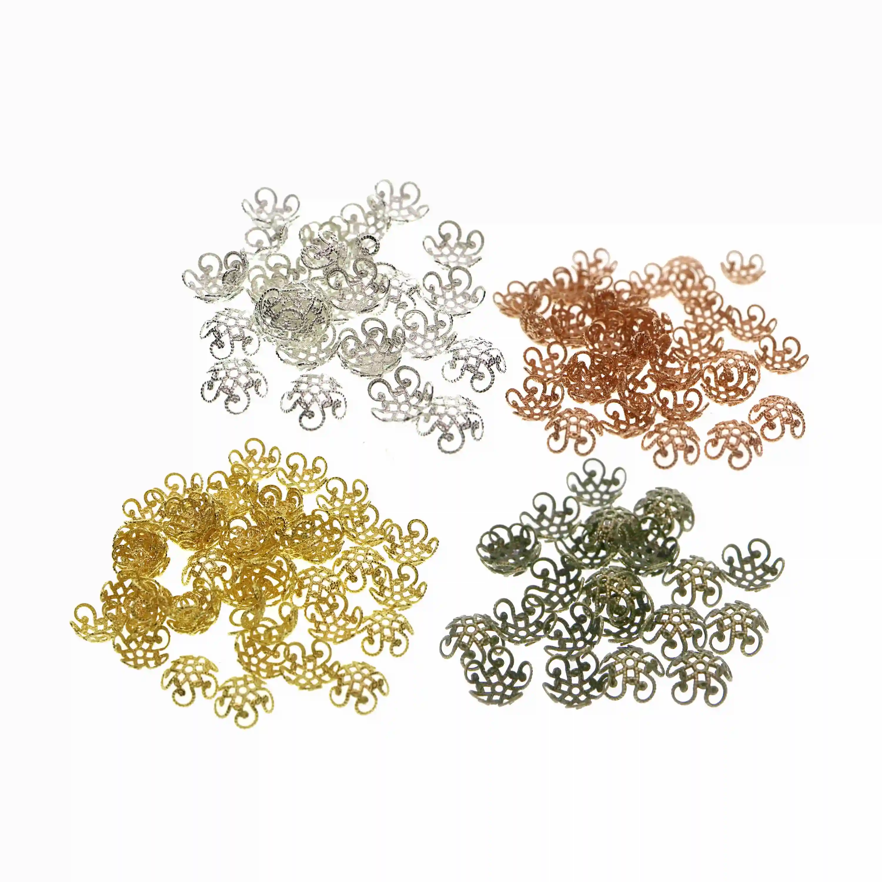 

9mm vintage style bronze,silver flower beads cap DIY custom supplies 1568001