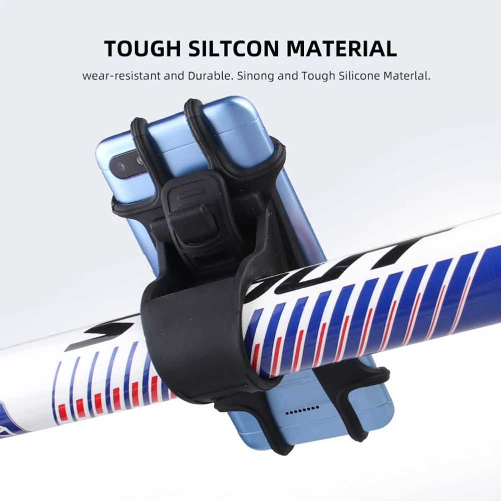 

Cycling Bicycle Motorcycle Easy Use Universal Silicone Accessory Baby Stroller Solid Tool Mobile Phone Holder Riding Shock Proof