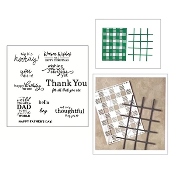 

2020 New Metal Cutting Dies and Scrapbooking For Paper Making Background Father's Day Embossing Frame Card Craft Clear Stamp Set