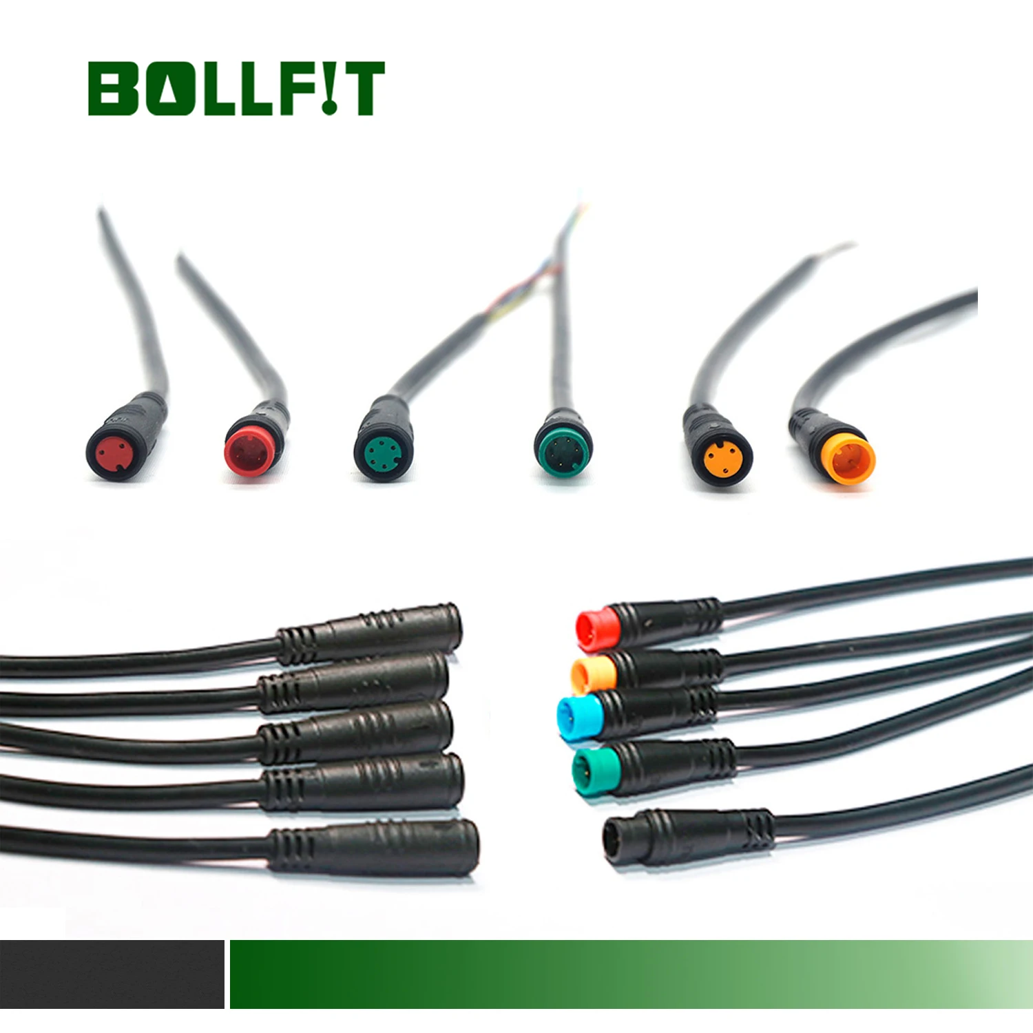 Bollfit Julet Cable 2 3 4 5pin Waterproof Connector Electric Bike Extend Cable For Ebike Light