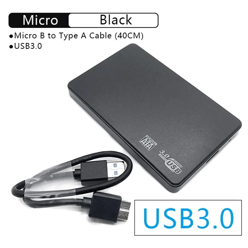Removable HDD Enclosure Free Tool Quick Disassembly High Speed Transmission Suitable for 2.5 Inch SATA Serial Hard Disk,Black USB 3.0 External Hard Drive Enclosures