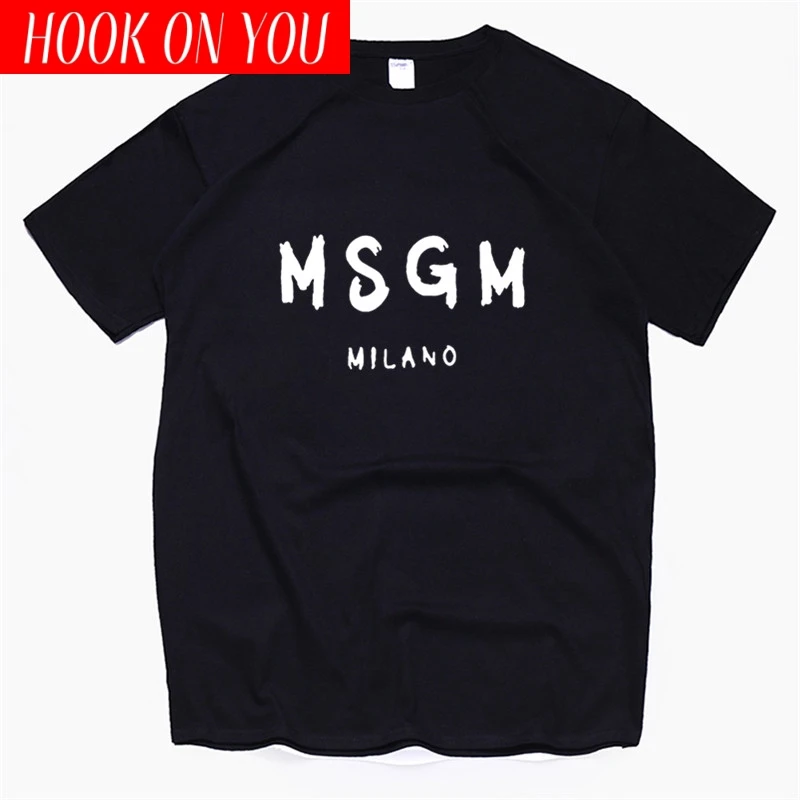Мужская футболка MSGM летняя брендовая Shubuzbi с буквенным принтом Модальная круглым