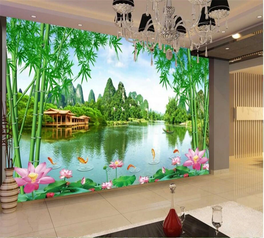 beibehang Large - scale custom wallpaper beautiful scenery Jiangnan good living room TV backdrop home decoration | Обустройство дома