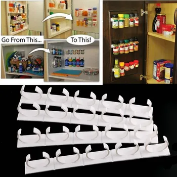 

Superior Kitchen Gadget 20 Cabinet Rack Gripper Clips Clips Organizer Spice Spice Clip Strips Spice Store Door 4pcs