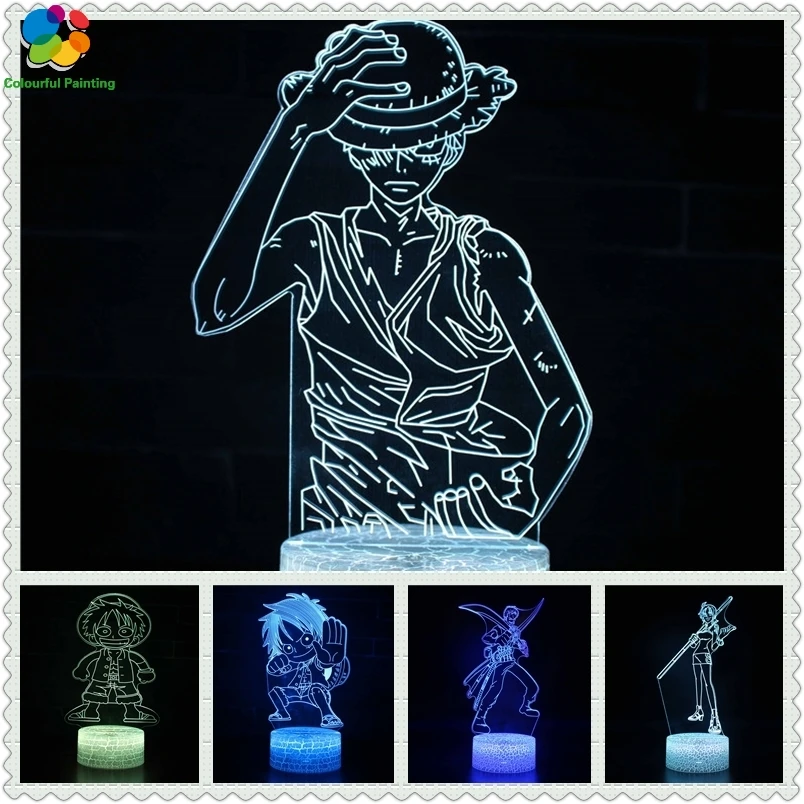 Пульт дистанционного управления один кусок Luffy Solon Nami 3D свет светодиодный трещины
