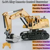 Simulation Hydraulic Remote Control Excavator 25Mins 8CH 360 Degree Rotation Double Rubber Track RC Truck Toy With Music Light 1