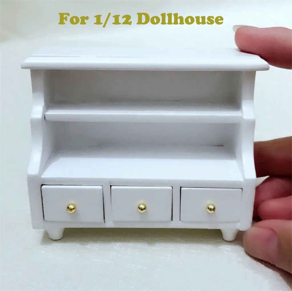 

HIINST new Play house toy White 1:12 Dollhouse Cabinet Miniature Furniture Toilet Attractive Bathroom Mini Drawer for Shelf