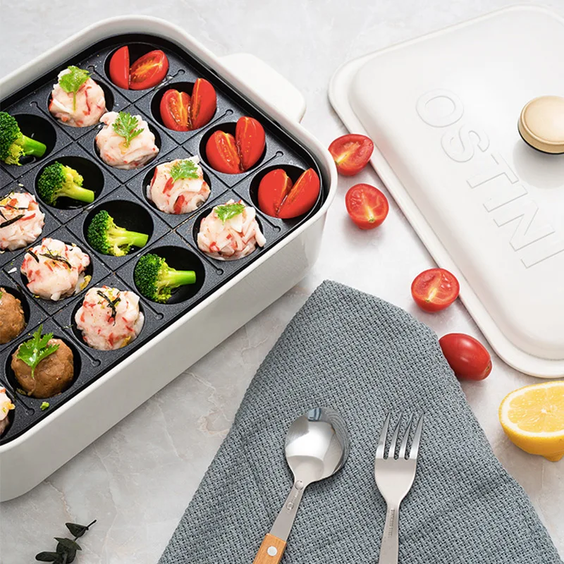 Electric Skillets Multi Cooker Home Grill Pans Pot Teppanyaki Steam