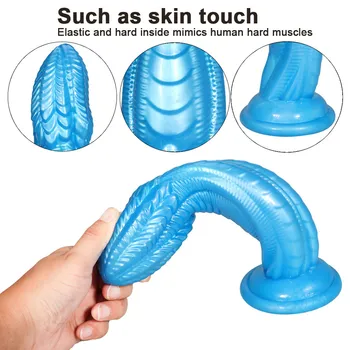Huge Soft TPE Dragon Monster Dildos With Suction Cup Realistic Penis Cock Dick G Spot Anal Butt Blue Adults Sex Toys For Woman 6