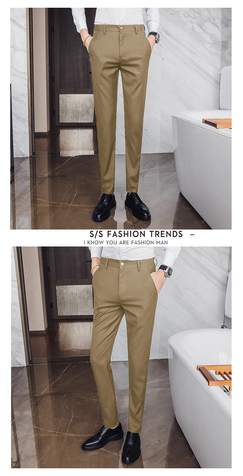 Новые высококачественные товары хлопок мужская однотонная официальный деловой костюм брюки/превосходное качество мужской костюм для отдыха брюки