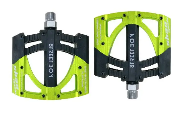 Зеленый MTB велосипед 8 цветов платформа 3 подшипники дорожный велосипед сверхлегкие педали горный велосипед аксессуары для педалей - Цвет: Зеленый