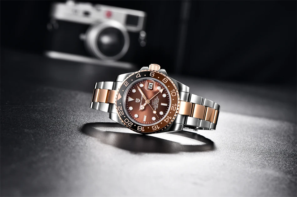 2021 New PAGANI DESIGN Men's GMT Watch Luxury Sapphire Ceramic Bezel Automatic Mechanical Watch Stainless Steel Waterproof Clock