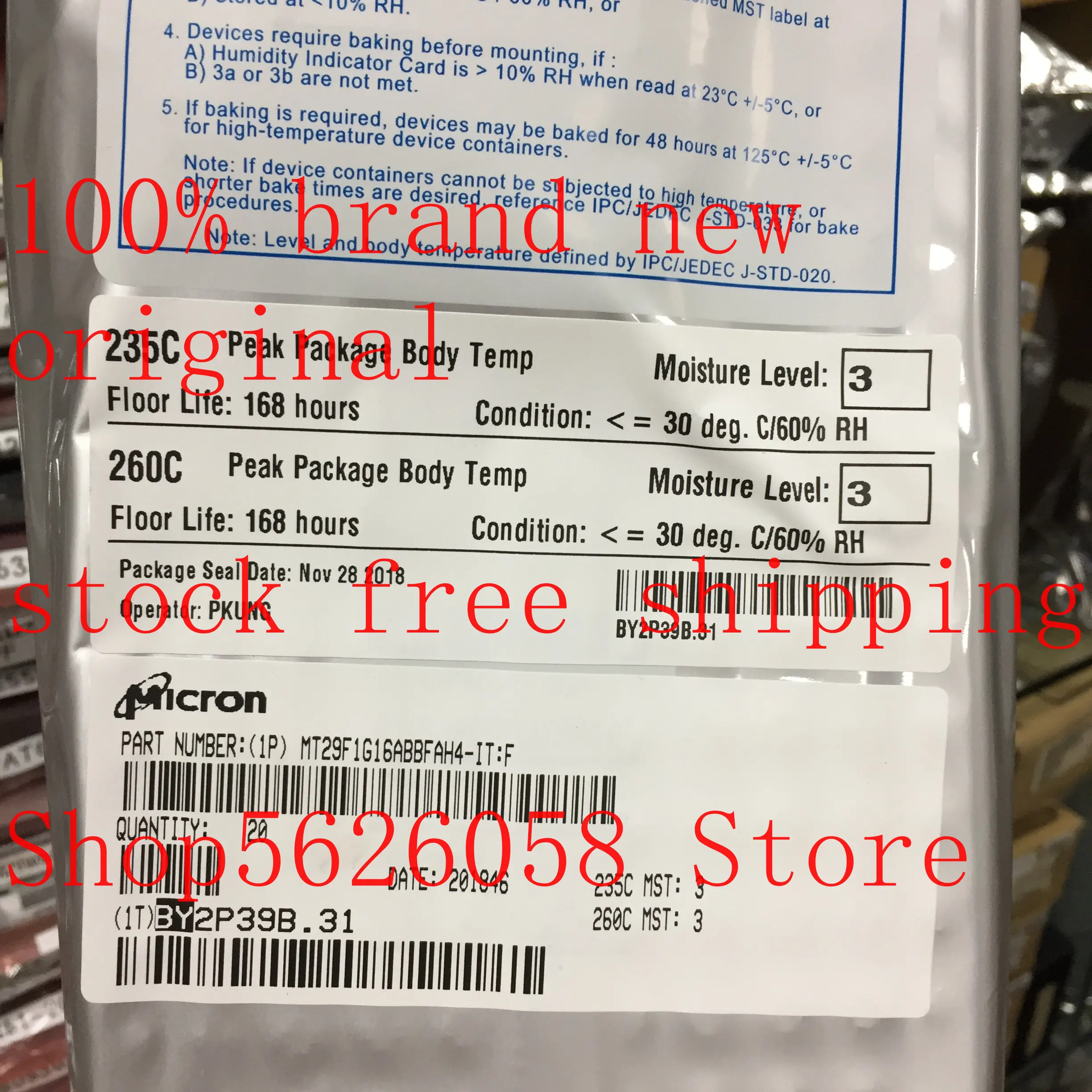 MT29F1G16ABBFAH4-IT:F BGA 100% new original 2PCS/LOT STOCK | Электроника