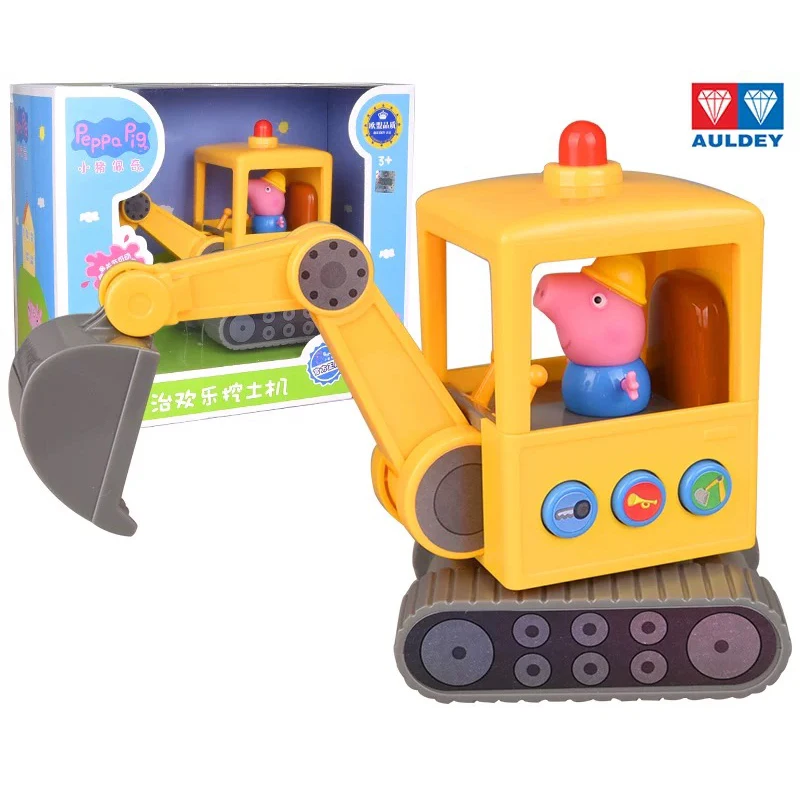

1pc Genuine Peppa Pig-- Geroge's Excavator set with sound can 180 degree rotation Kids Toy boys Christmas birthday GIFT